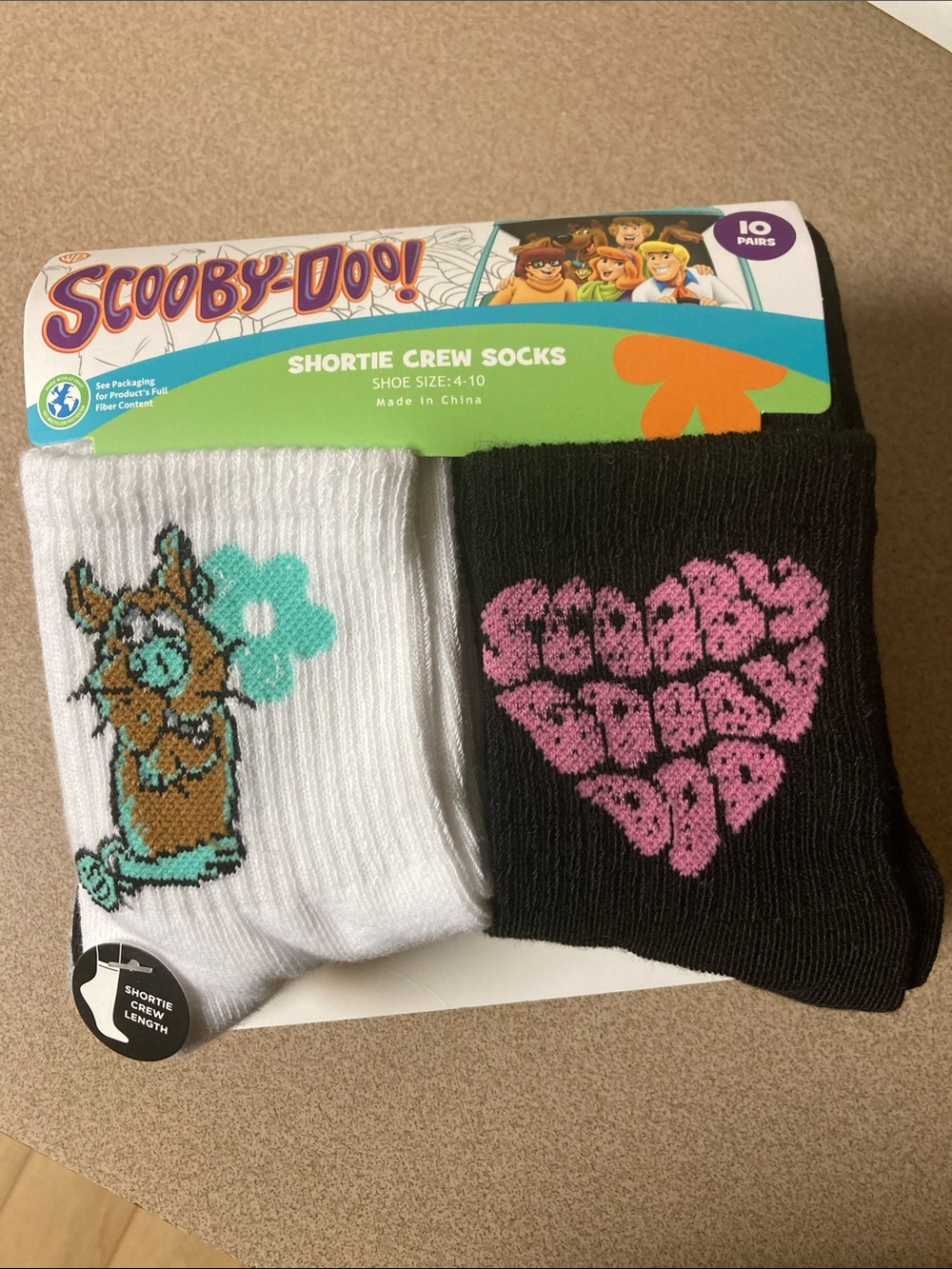 Ladies Shortie Crew Socks - White & Black (10 Pack)